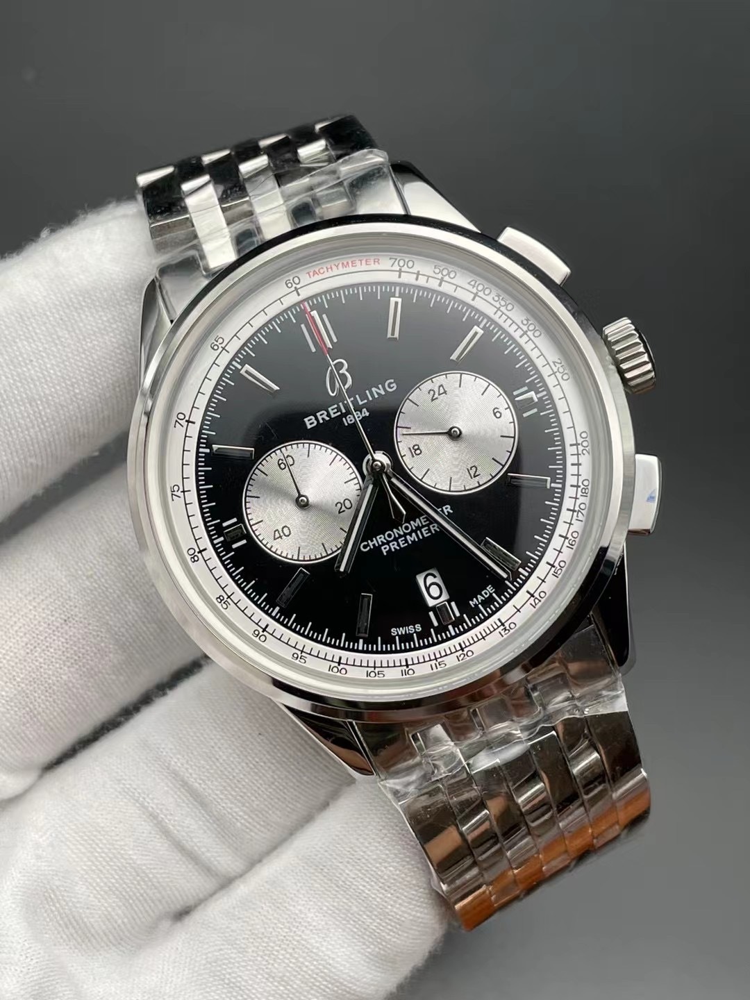 Men's Quartz Watch Chronograph 904L Stainless Steel 46mm- BR 183