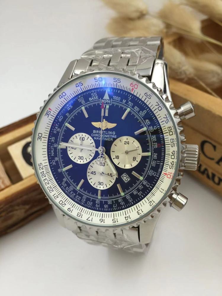 Men's Quartz Watch Chronograph 904L Stainless Steel 46mm- BR 189