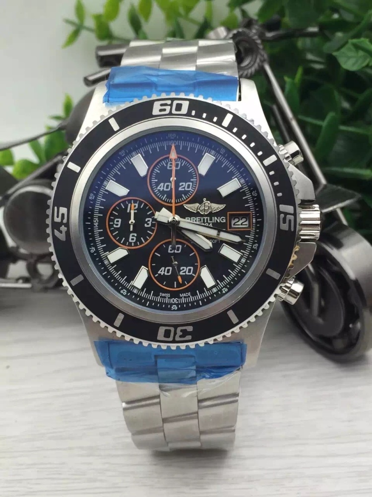 Men's Quartz Watch Chronograph 904L Stainless Steel 46mm- BR 154