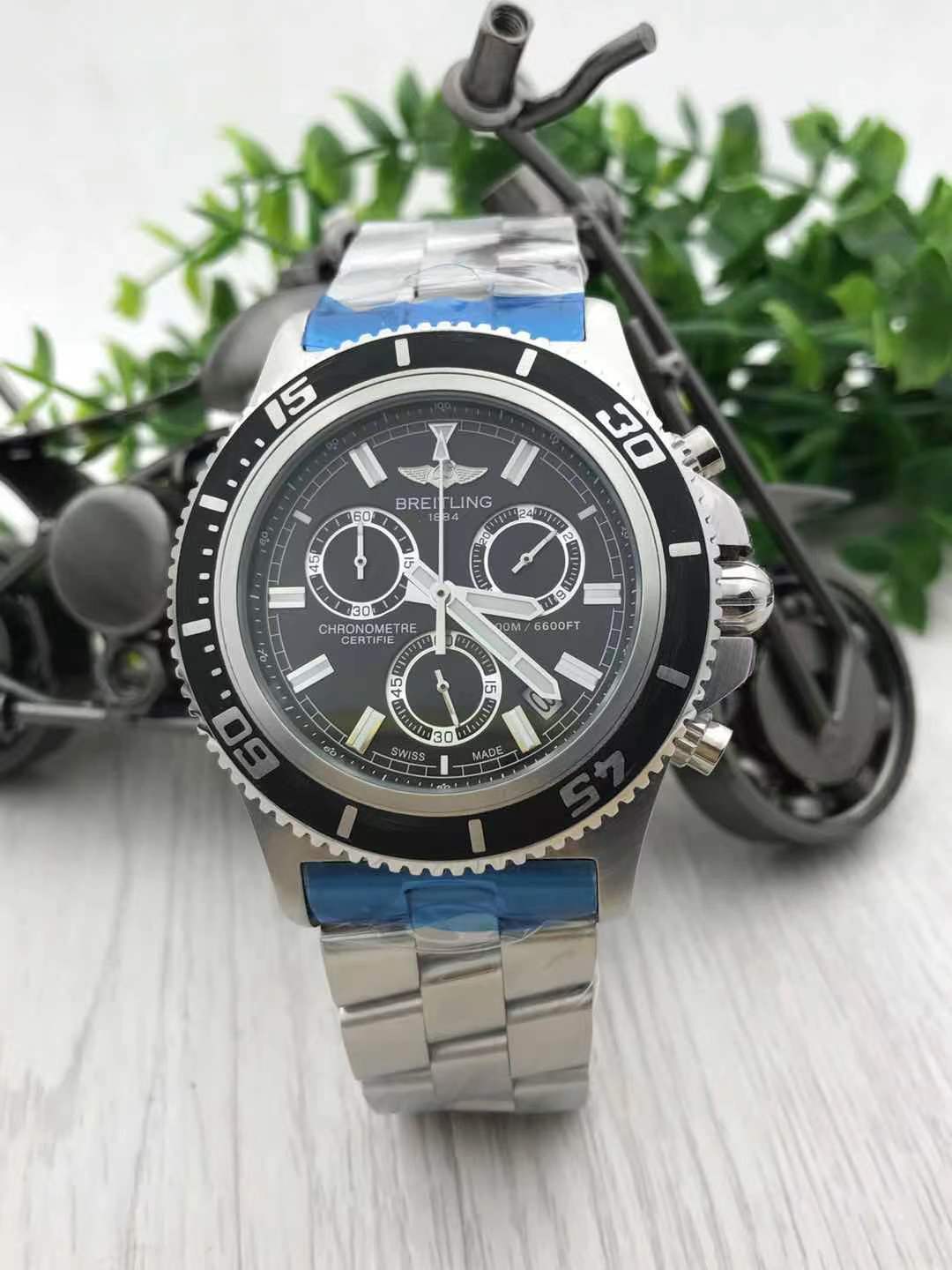 Men's Quartz Watch Chronograph 904L Stainless Steel 46mm- BR 167