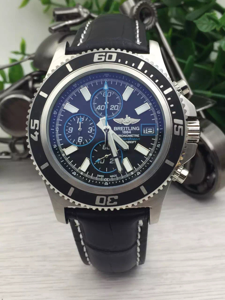 Men's Quartz Watch Chronograph 904L Stainless Steel 46mm- BR 155