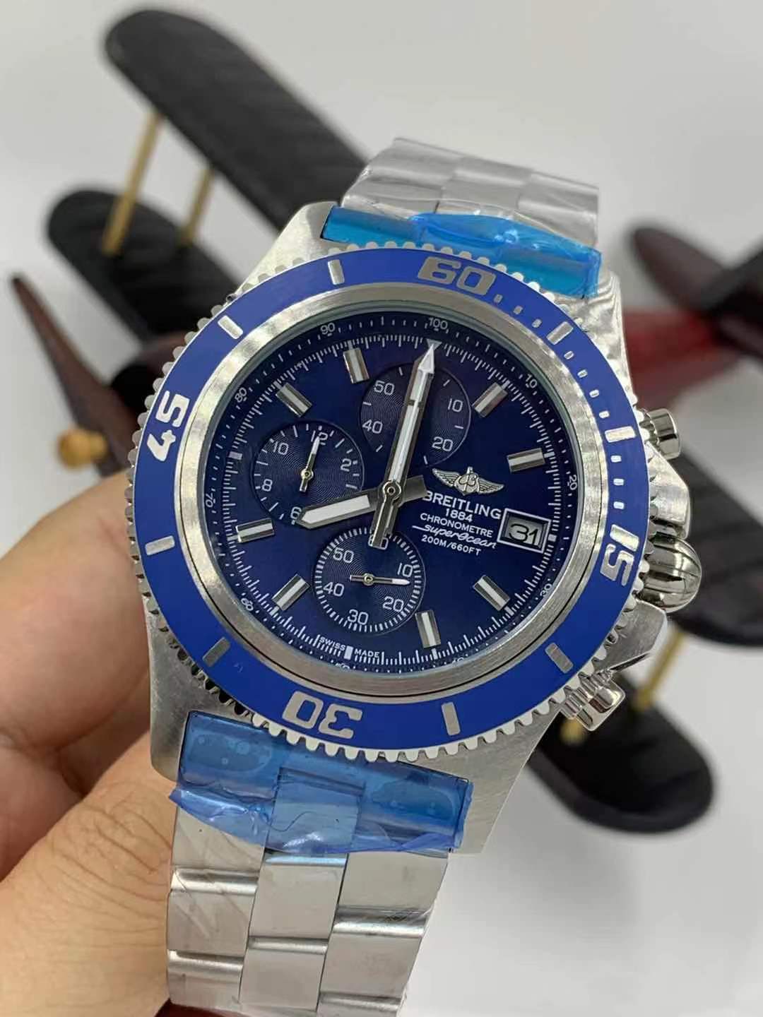 Men's Quartz Watch Chronograph 904L Stainless Steel 46mm- BR 167
