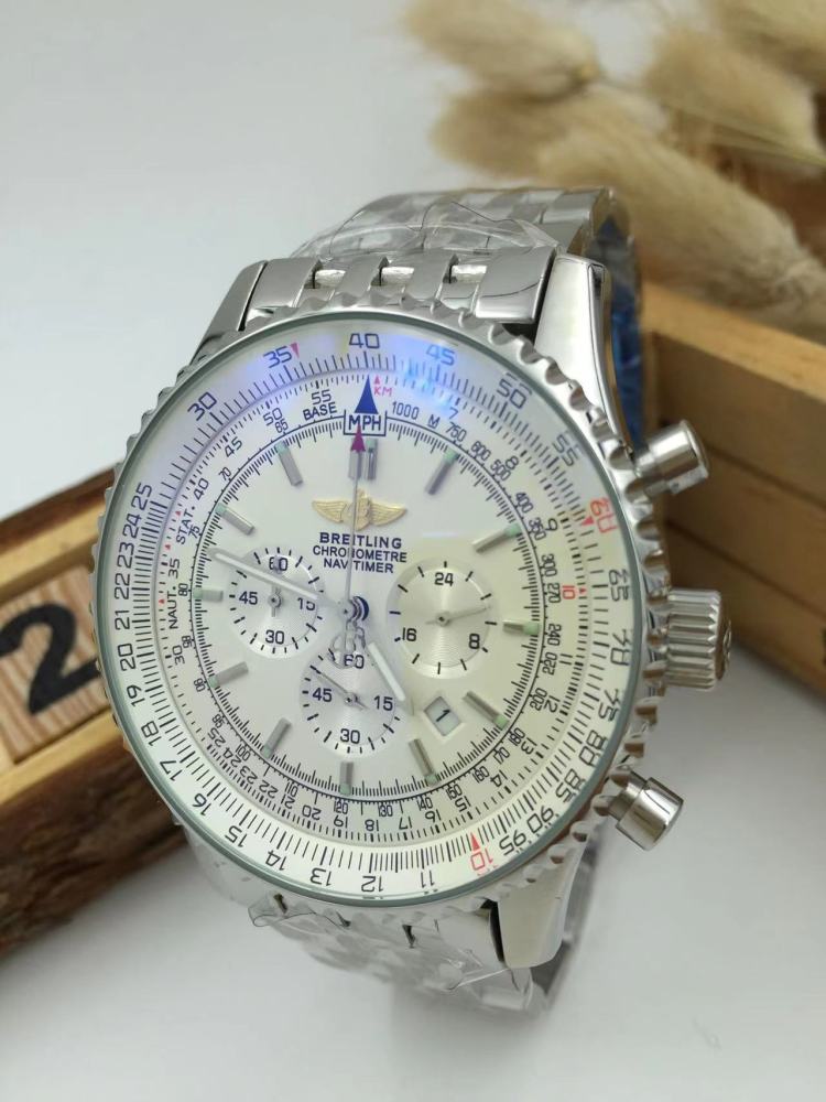 Men's Quartz Watch Chronograph 904L Stainless Steel 46mm- BR 189