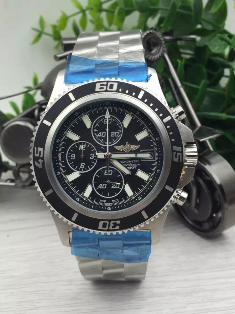 Men's Quartz Watch Chronograph 904L Stainless Steel 46mm- BR 154