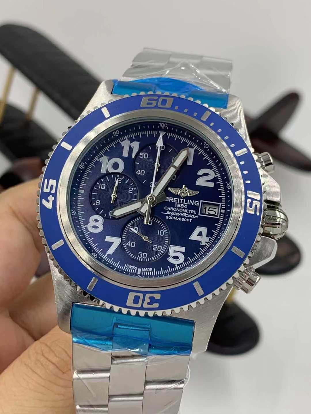 Men's Quartz Watch Chronograph 904L Stainless Steel 46mm- BR 167