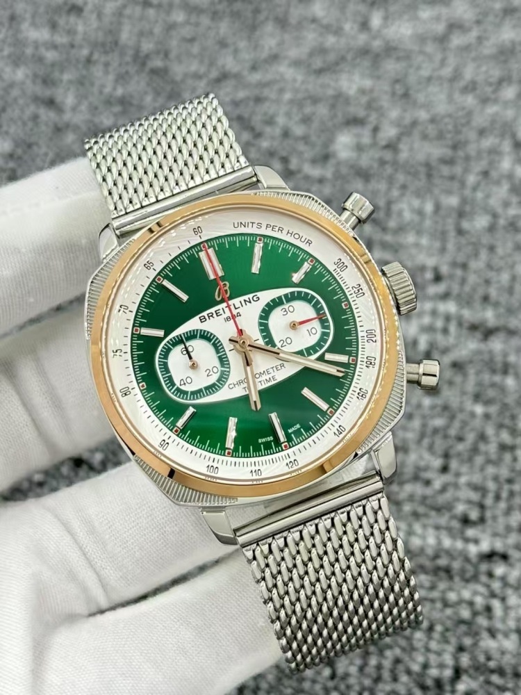 Men's Quartz Watch Chronograph 904L Stainless Steel 43mm- BR 216
