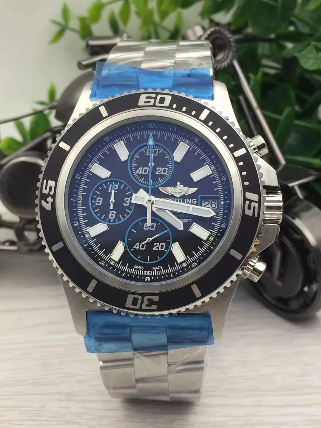 Men's Quartz Watch Chronograph 904L Stainless Steel 46mm- BR 167