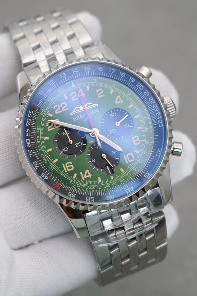 Men's Quartz Watch Chronograph 904L Stainless Steel 46mm- BR 203