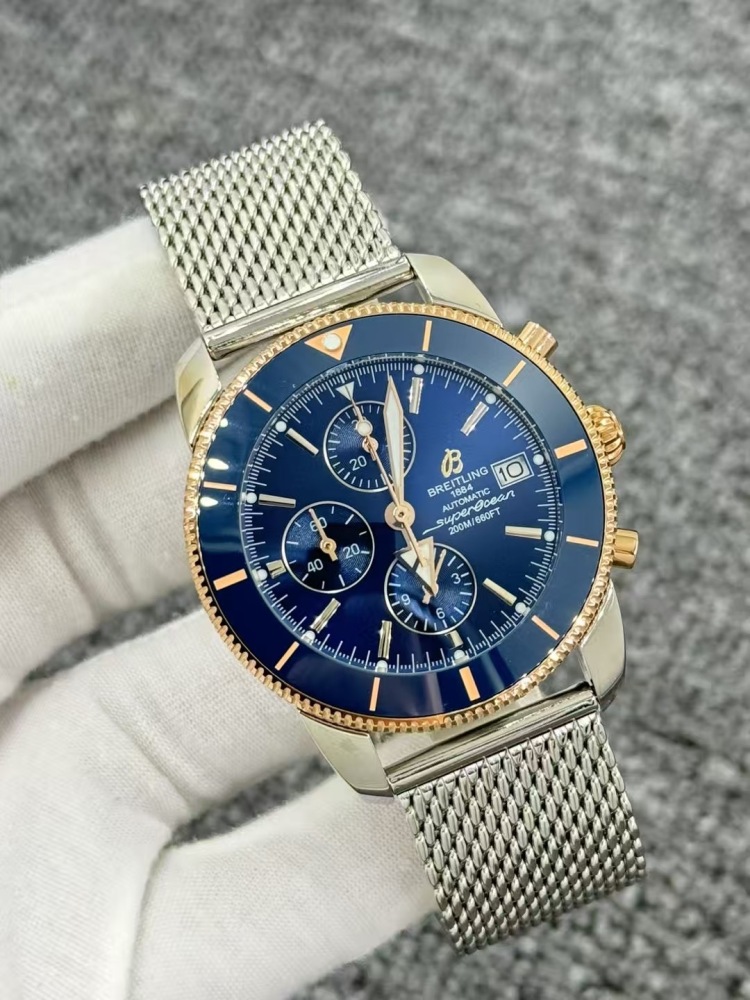 Men's Quartz Watch Chronograph 904L Stainless Steel 43mm- BR 227