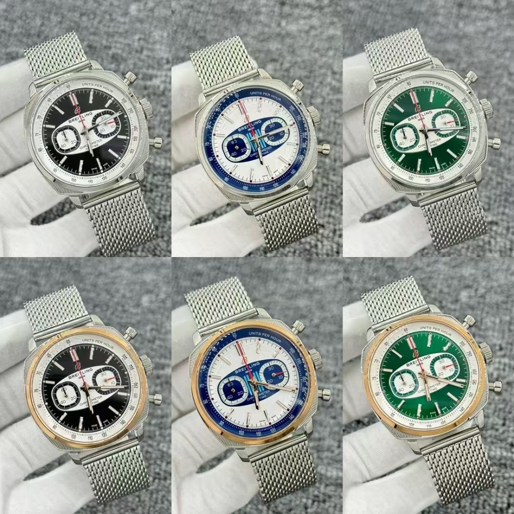 Men's Quartz Watch Chronograph 904L Stainless Steel 43mm- BR 216