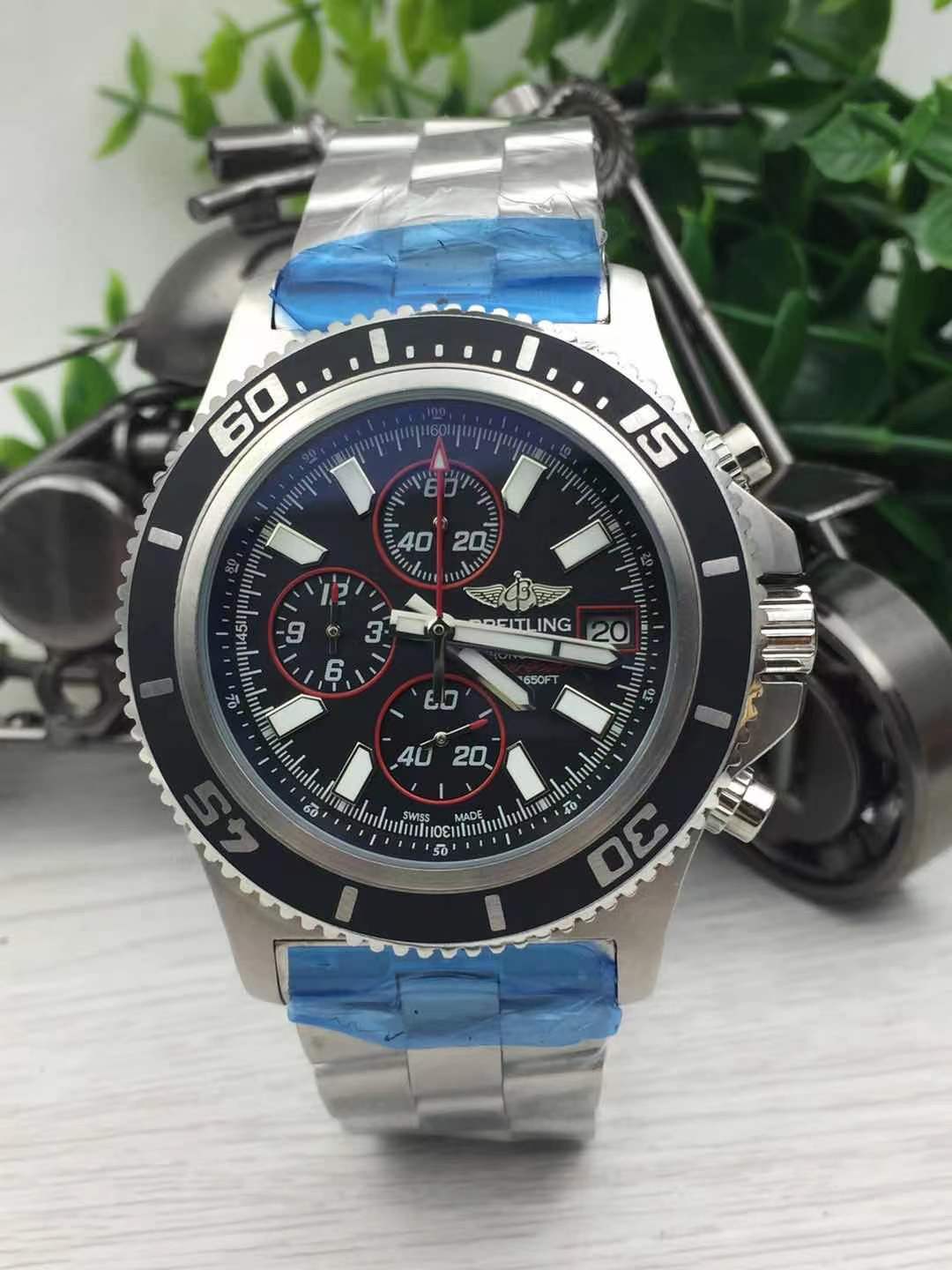 Men's Quartz Watch Chronograph 904L Stainless Steel 46mm- BR 167
