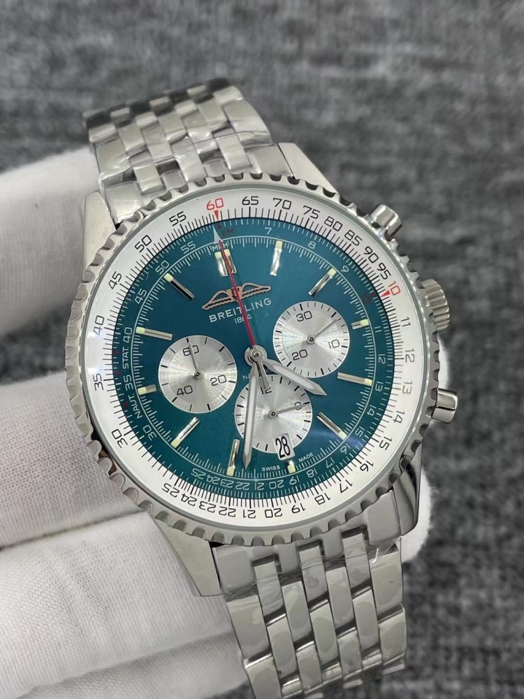 Men's Quartz Watch Chronograph 904L Stainless Steel 46mm- BR 186