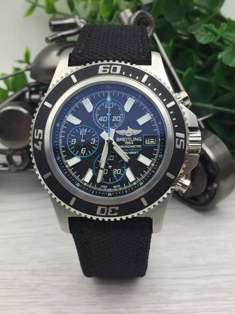 Men's Quartz Watch Chronograph 904L Stainless Steel 46mm- BR 154