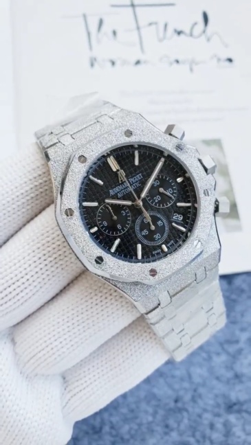 Men's Quartz Watch Chronograph 904L Stainless Steel 42mm- AP 71