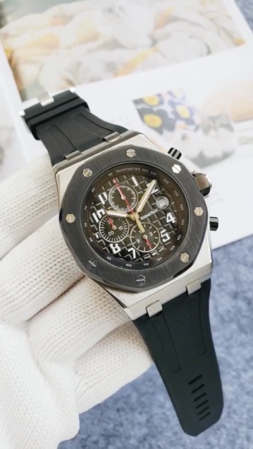 Men's Quartz Watch Chronograph 904L Stainless Steel 42mm- AP 75