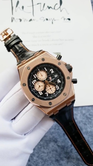 Men's Quartz Watch Chronograph 904L Stainless Steel 42mm- AP 64
