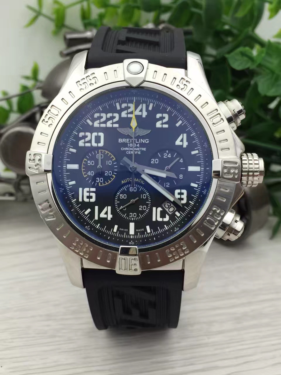 Men's Quartz Watch Chronograph 904L Stainless Steel 46mm- BR 145