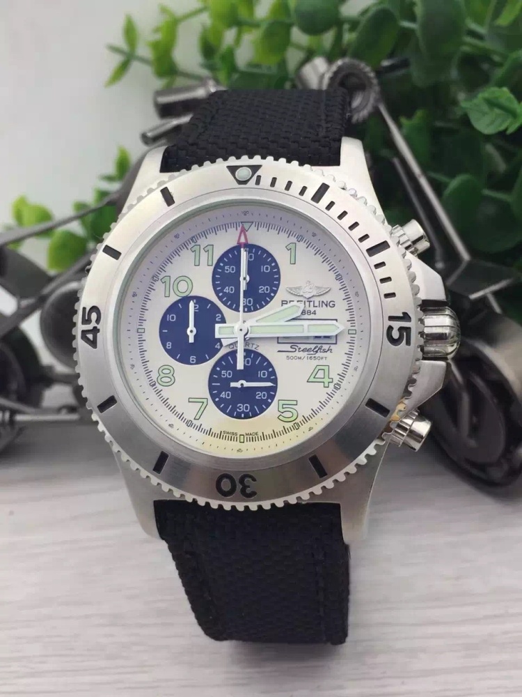 Men's Quartz Watch Chronograph 904L Stainless Steel 46mm- BR 150