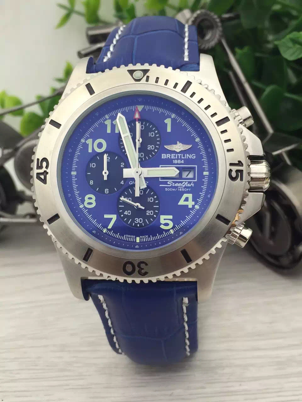 Men's Quartz Watch Chronograph 904L Stainless Steel 46mm- BR 151