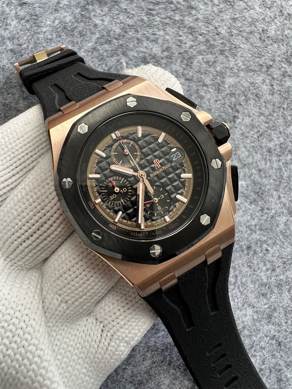 Men's Quartz Watch Chronograph 904L Stainless Steel 44mm- AP 100