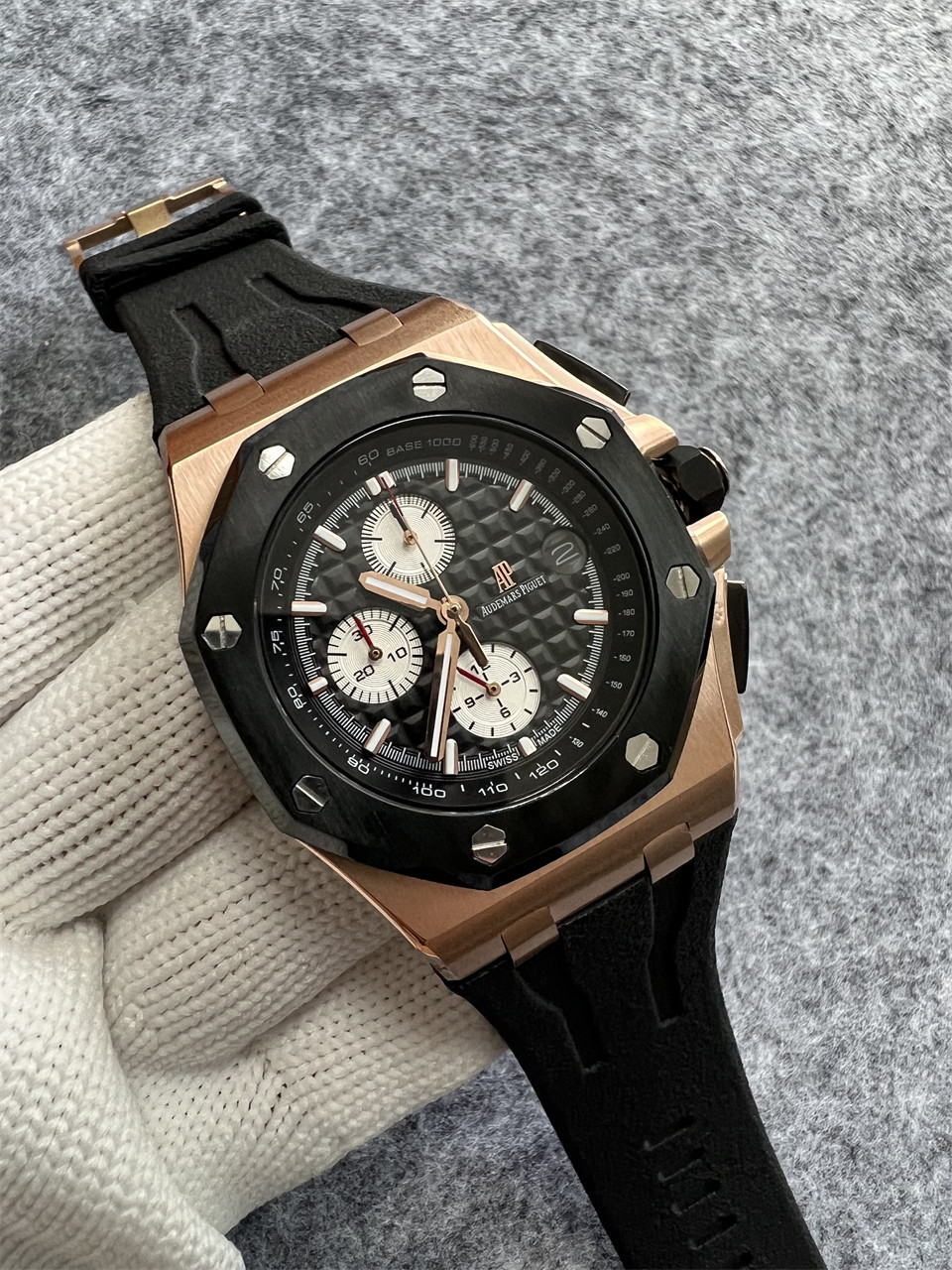 Men's Quartz Watch Chronograph 904L Stainless Steel 44mm- AP 100