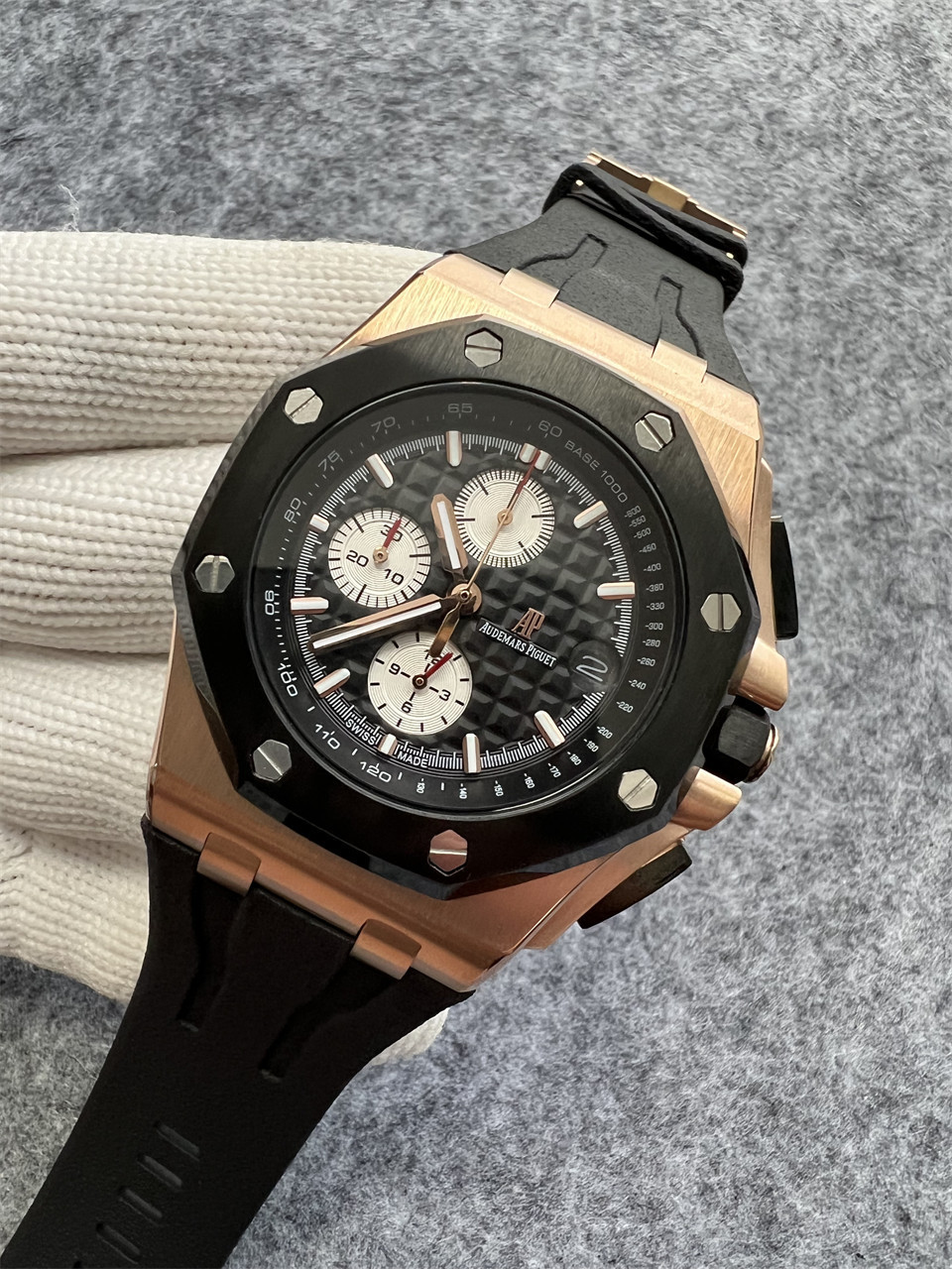 Men's Quartz Watch Chronograph 904L Stainless Steel 44mm- AP 100