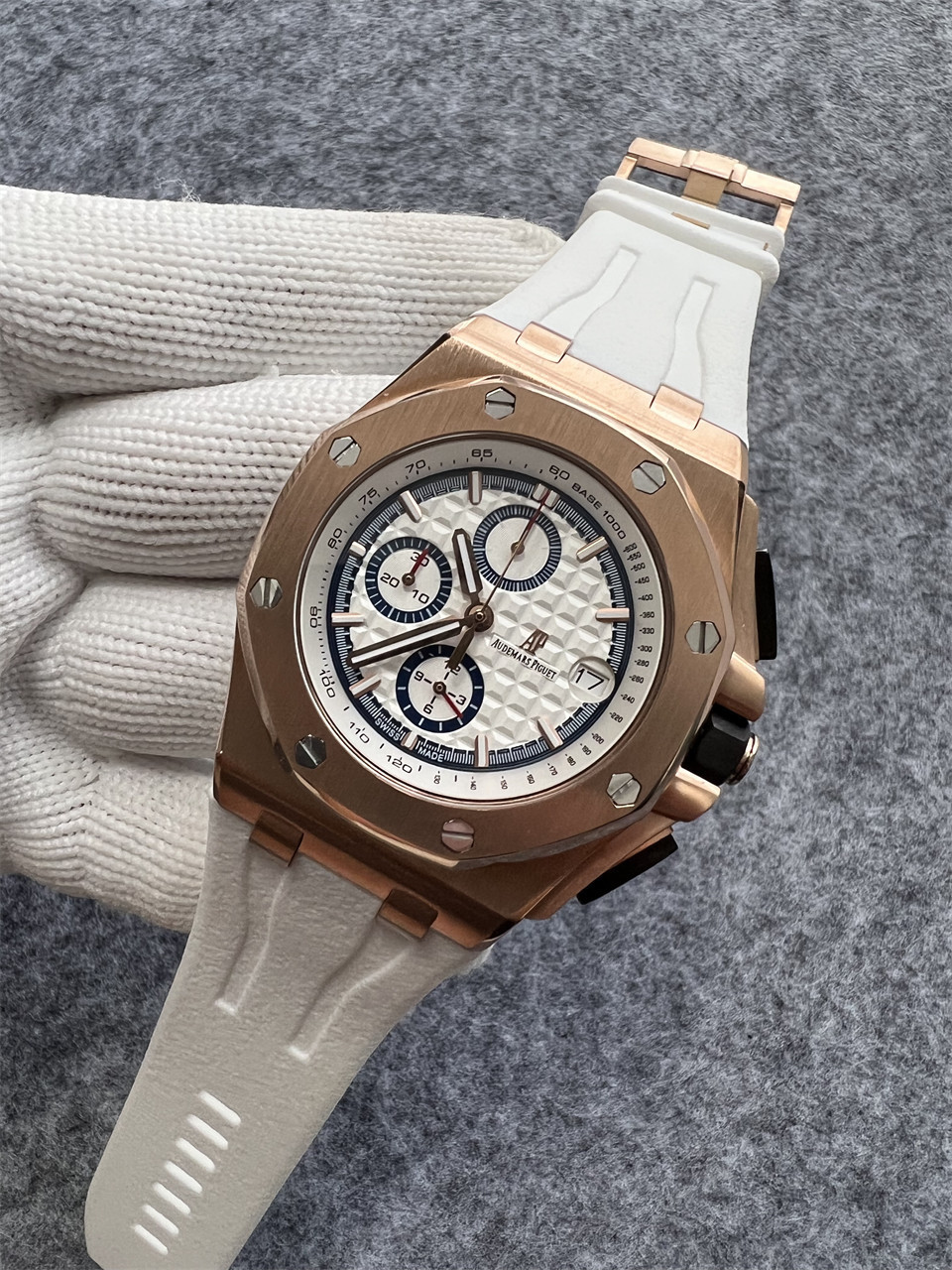 Men's Quartz Watch Chronograph 904L Stainless Steel 44mm- AP 100