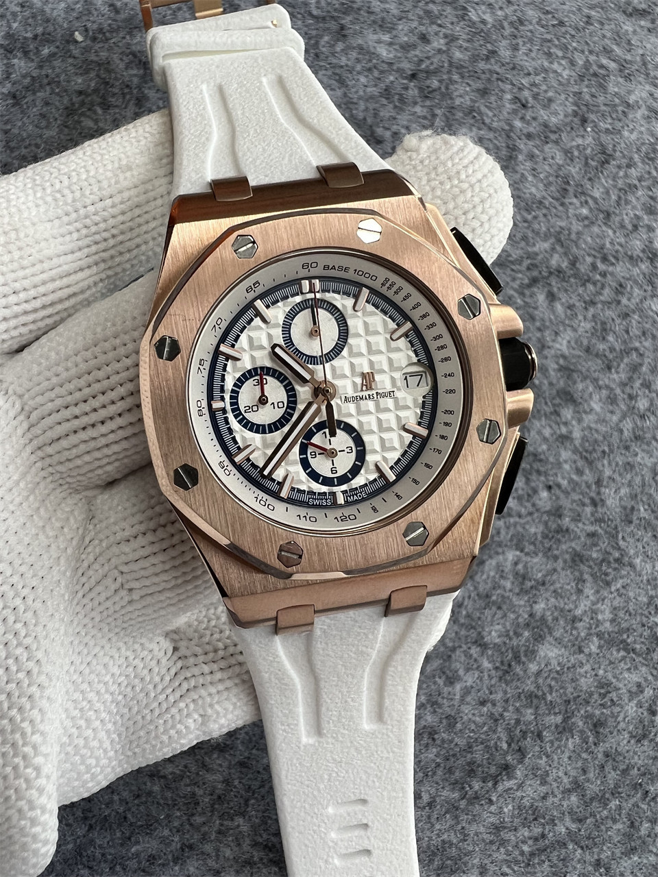 Men's Quartz Watch Chronograph 904L Stainless Steel 44mm- AP 100