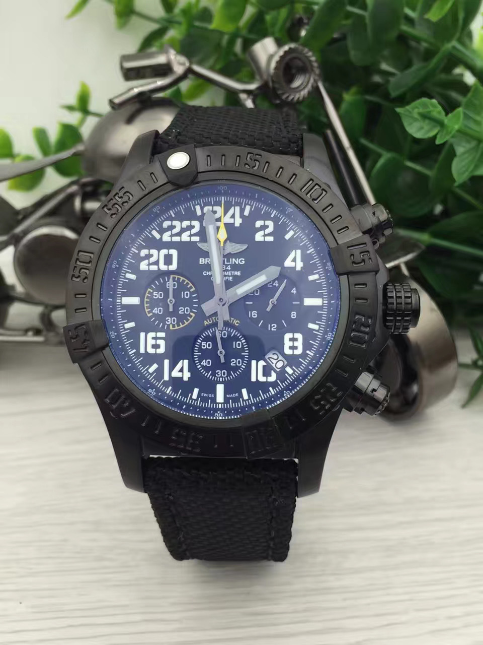 Men's Quartz Watch Chronograph 904L Stainless Steel 46mm- BR 144