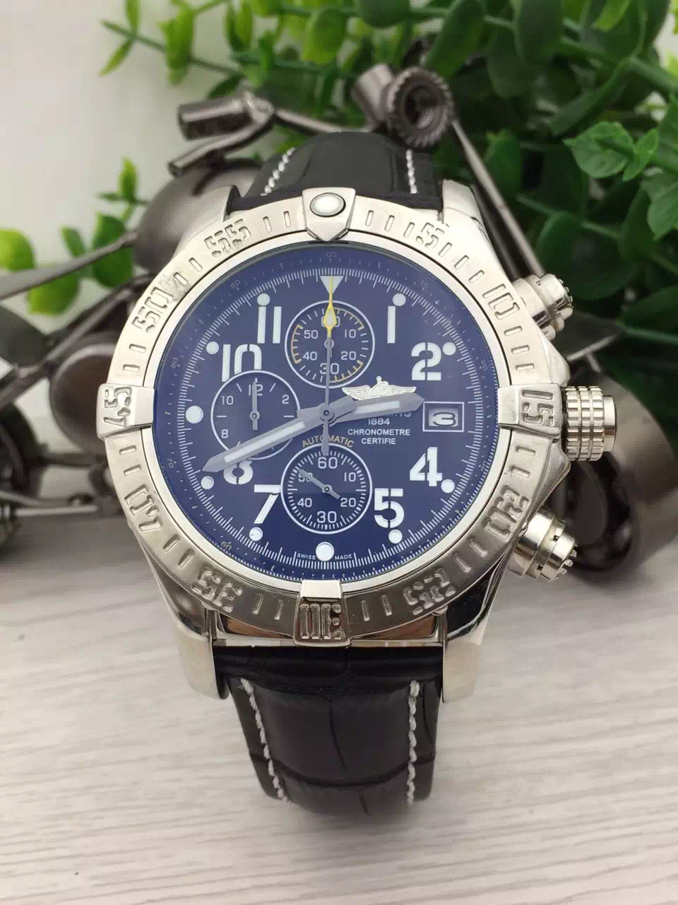 Men's Quartz Watch Chronograph 904L Stainless Steel 46mm- BR 145