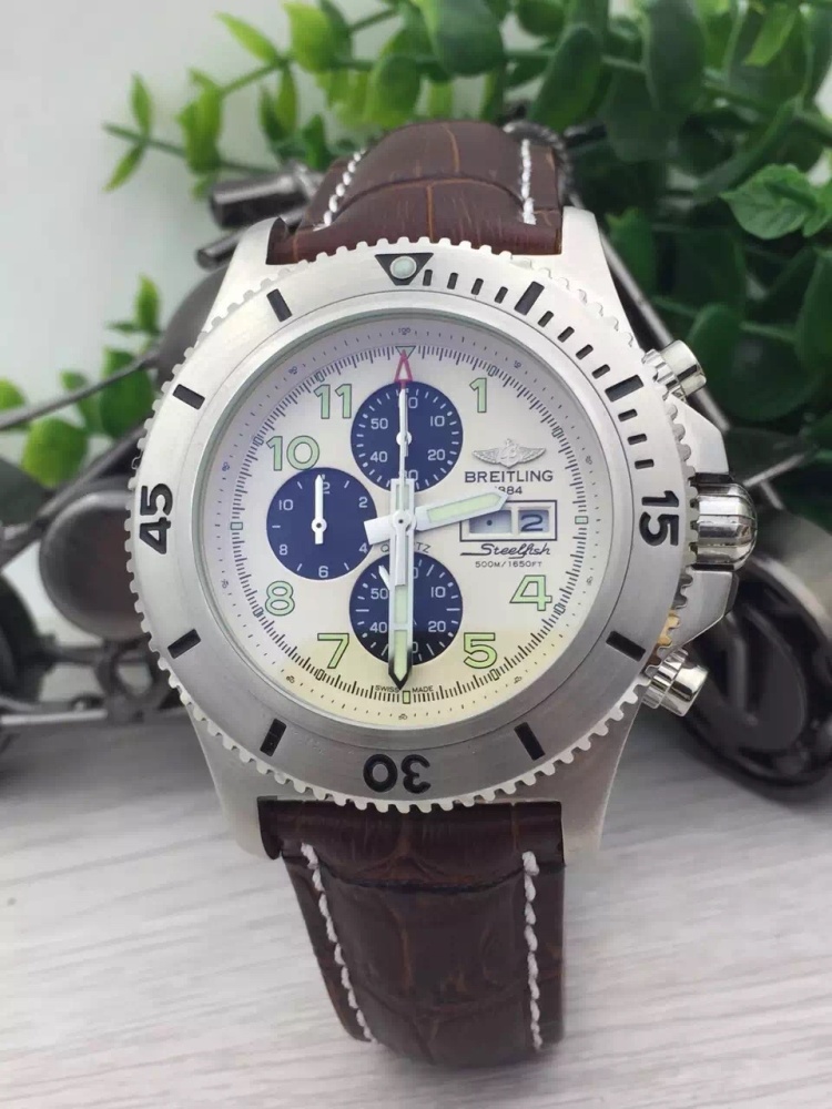 Men's Quartz Watch Chronograph 904L Stainless Steel 46mm- BR 151