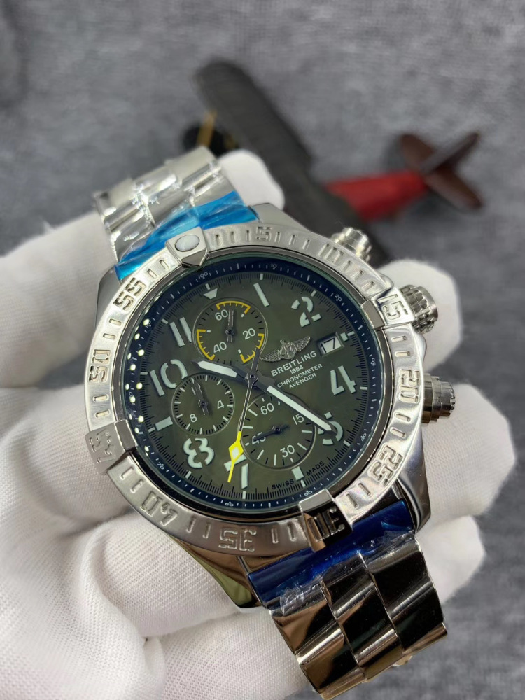 Men's Quartz Watch Chronograph 904L Stainless Steel 46mm- BR 119