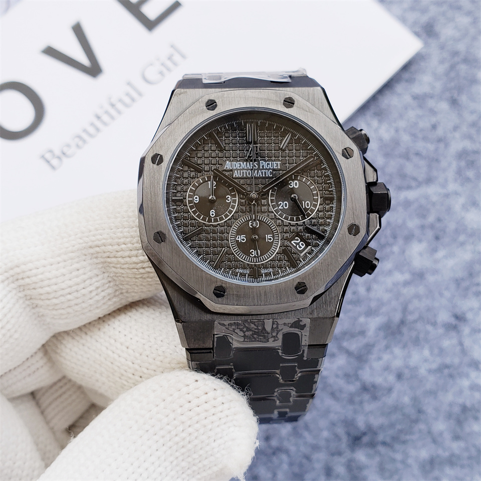 Men's Quartz Watch Chronograph 904L Stainless Steel 42mm- AP 81