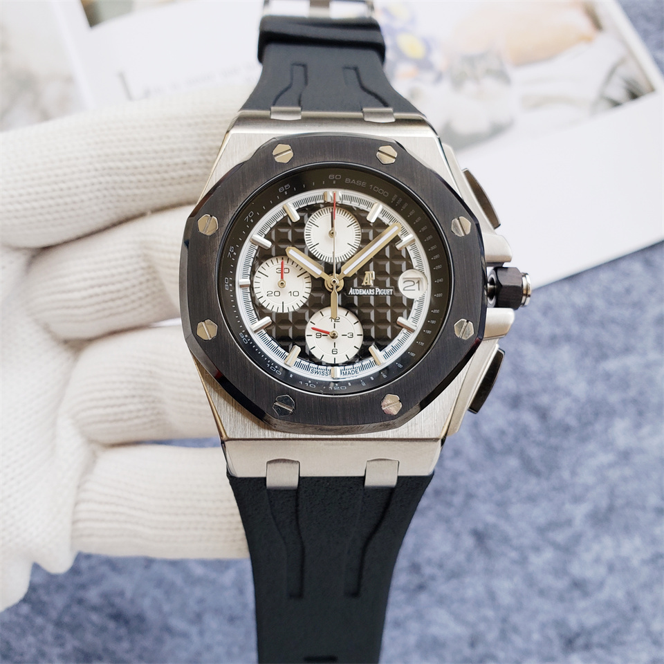 Men's Quartz Watch Chronograph 904L Stainless Steel 44mm- AP 74