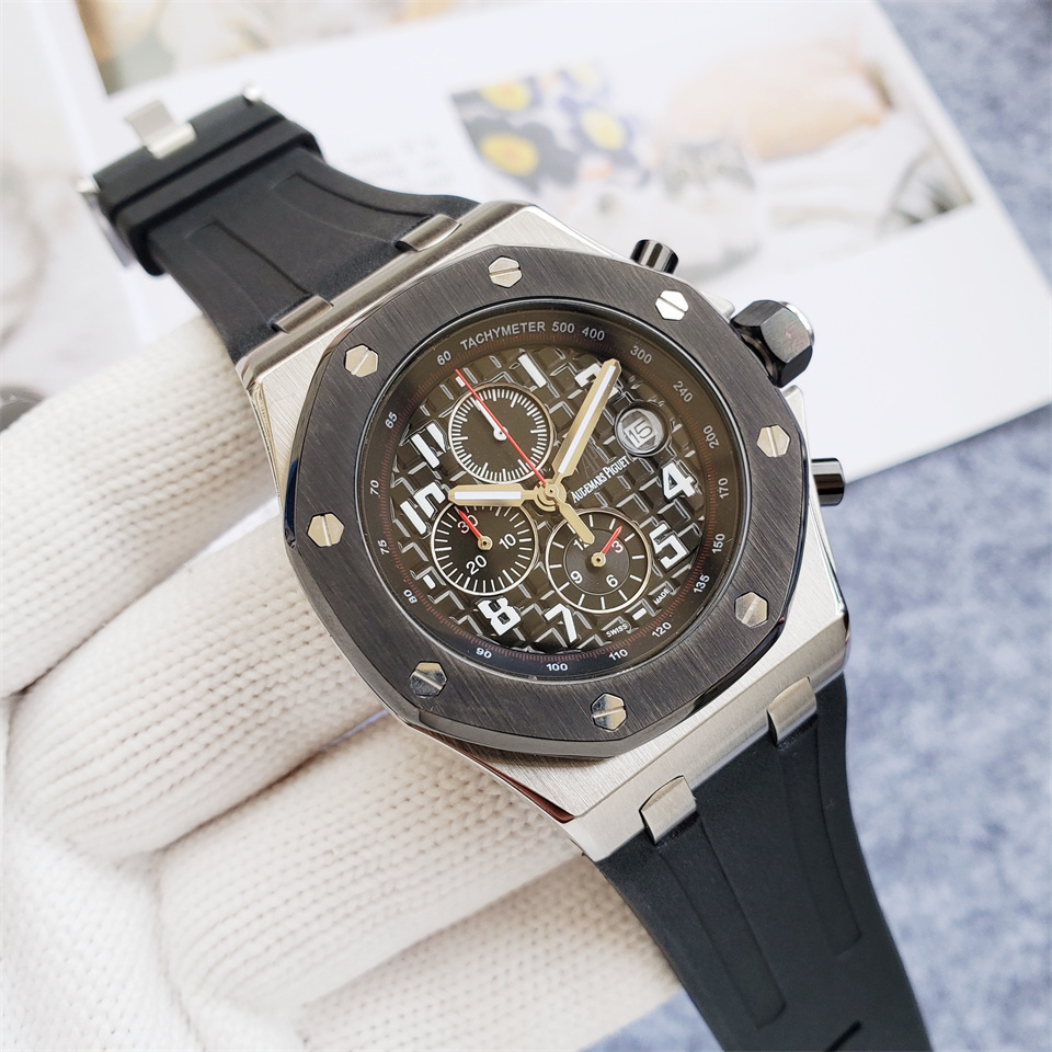 Men's Quartz Watch Chronograph 904L Stainless Steel 42mm- AP 75