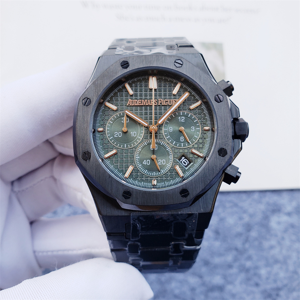Men's Quartz Watch Chronograph 904L Stainless Steel 42mm- AP 68