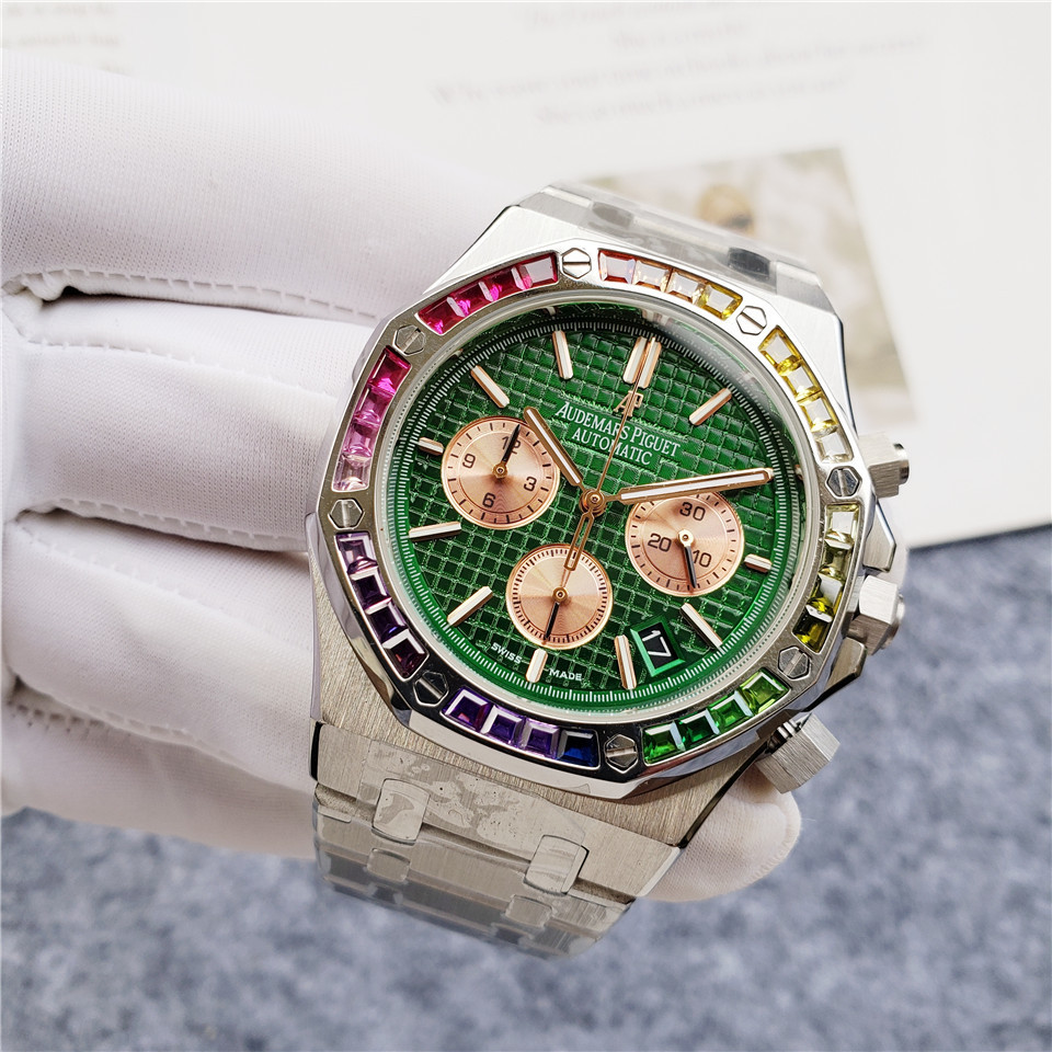 Men's Quartz Watch Chronograph 904L Stainless Steel 42mm- AP 51