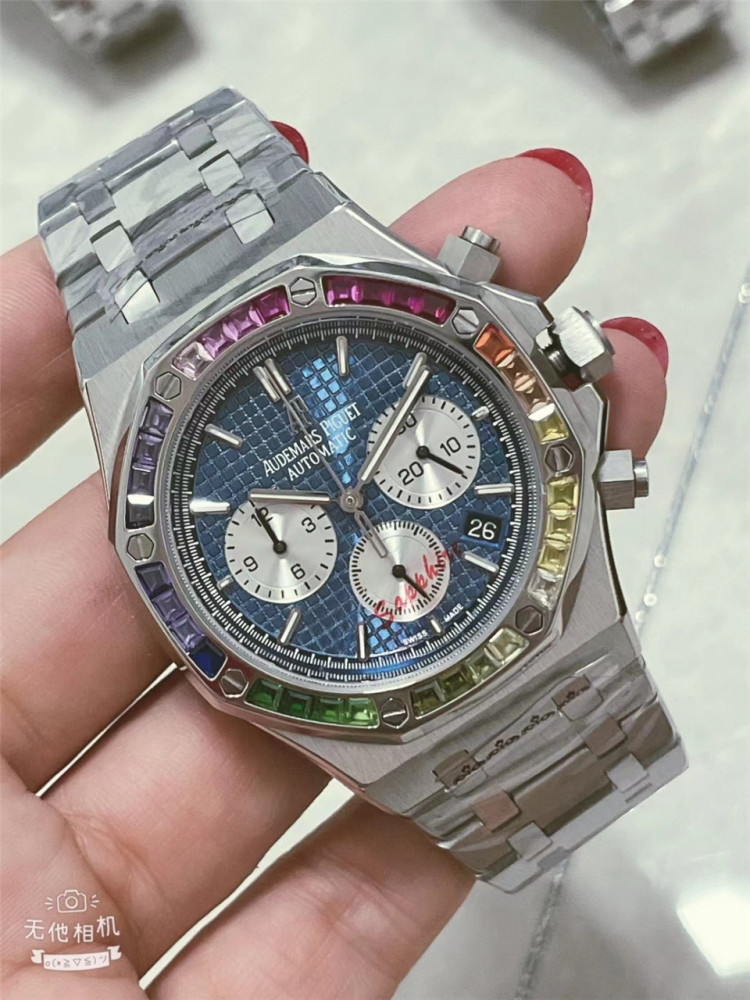 Men's Quartz Watch Chronograph 904L Stainless Steel 42mm- AP 44