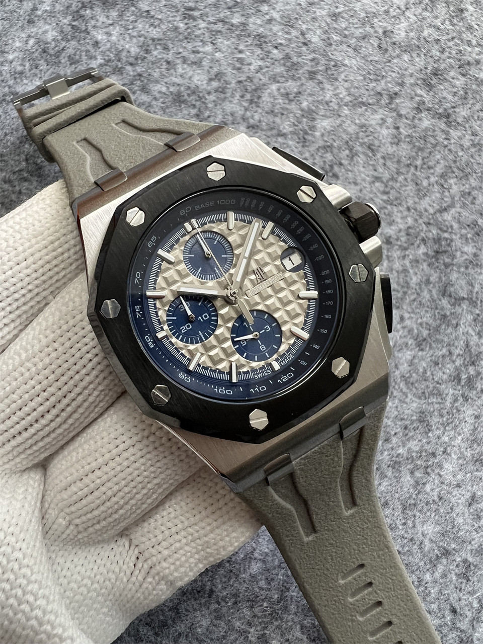 Men's Quartz Watch Chronograph 904L Stainless Steel 44mm- AP 100