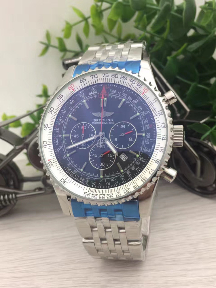 Men's Quartz Watch Chronograph 904L Stainless Steel 46mm- BR 142