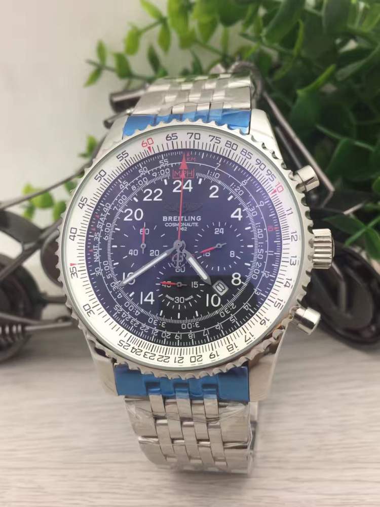 Men's Quartz Watch Chronograph 904L Stainless Steel 46mm- BR 142