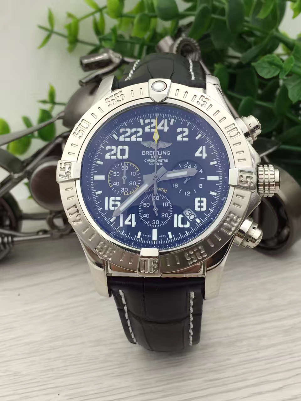 Men's Quartz Watch Chronograph 904L Stainless Steel 46mm- BR 145