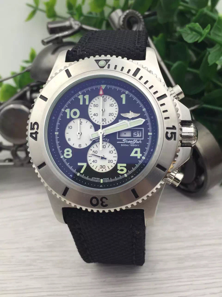 Men's Quartz Watch Chronograph 904L Stainless Steel 46mm- BR 150