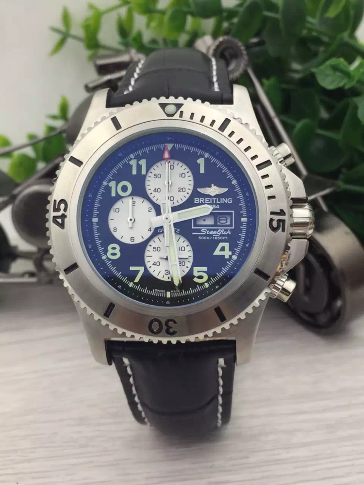 Men's Quartz Watch Chronograph 904L Stainless Steel 46mm- BR 151