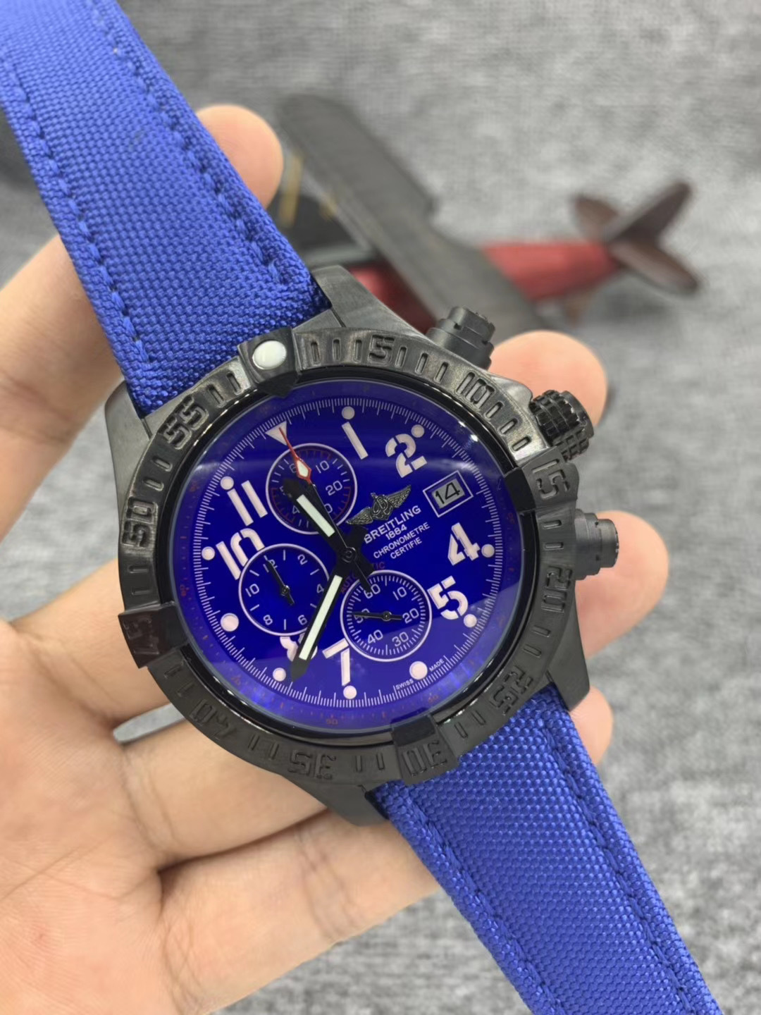 Men's Quartz Watch Chronograph 904L Stainless Steel 46mm- BR 120