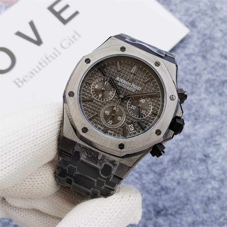Men's Quartz Watch Chronograph 904L Stainless Steel 42mm- AP 81