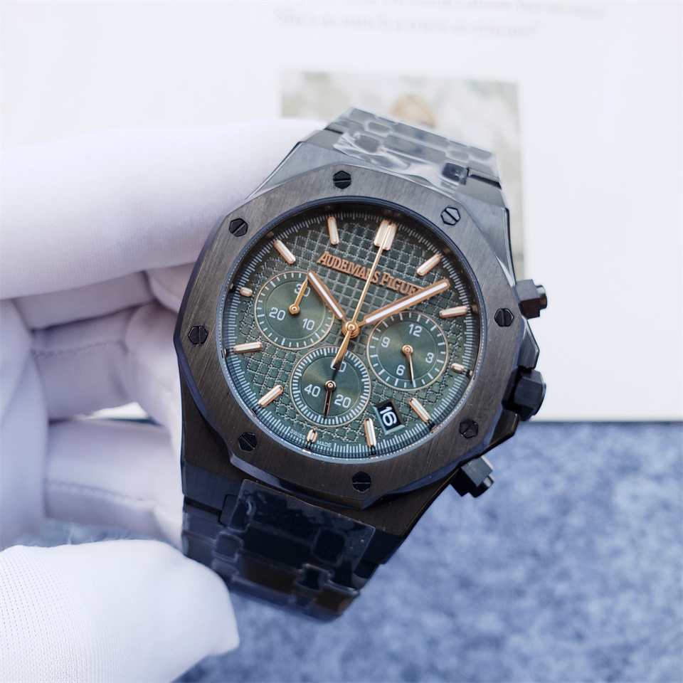 Men's Quartz Watch Chronograph 904L Stainless Steel 42mm- AP 68