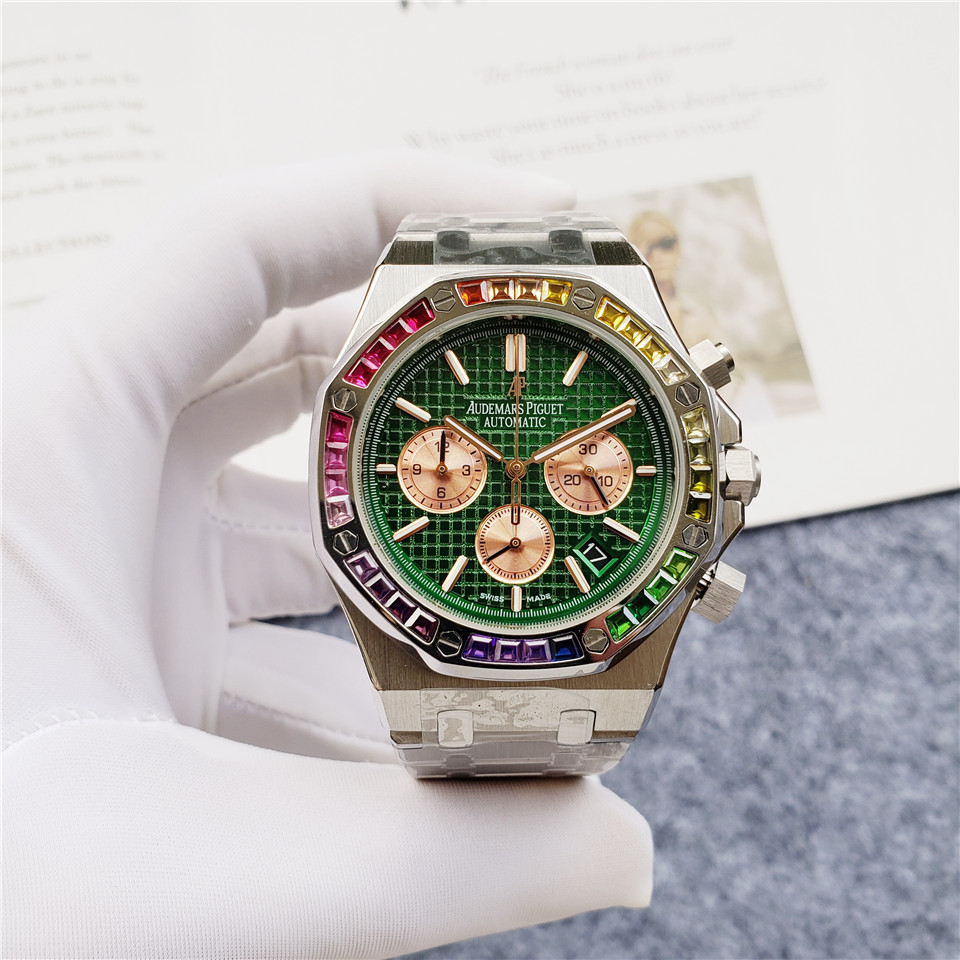 Men's Quartz Watch Chronograph 904L Stainless Steel 42mm- AP 51