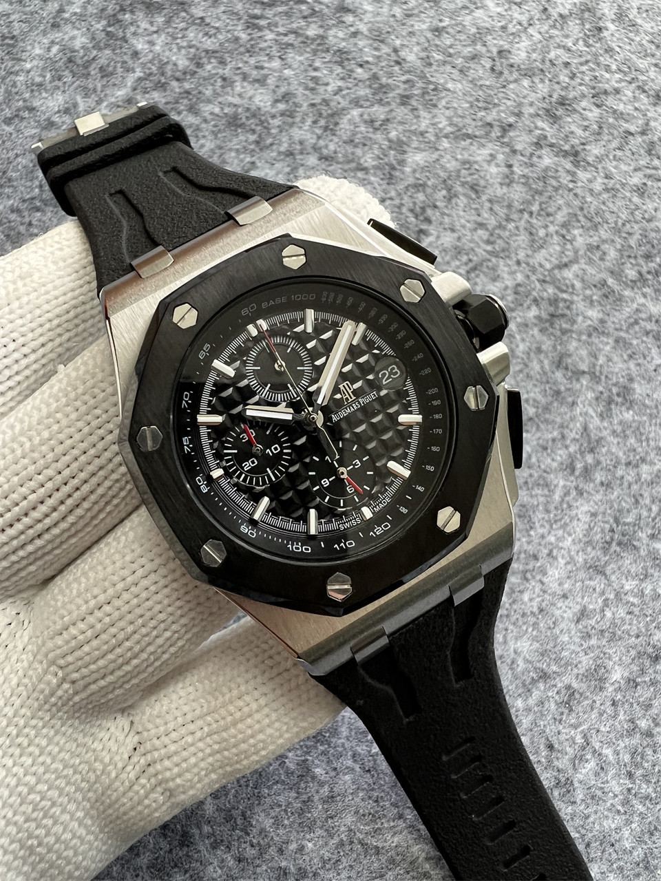 Men's Quartz Watch Chronograph 904L Stainless Steel 44mm- AP 100