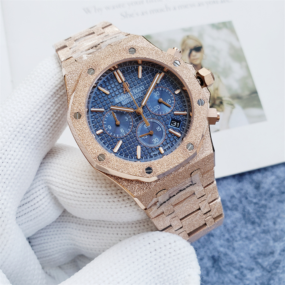 Men's Quartz Watch Chronograph 904L Stainless Steel 42mm- AP 71
